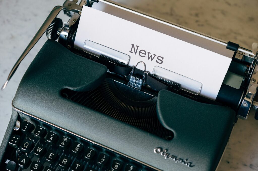 Typewriter with News typed